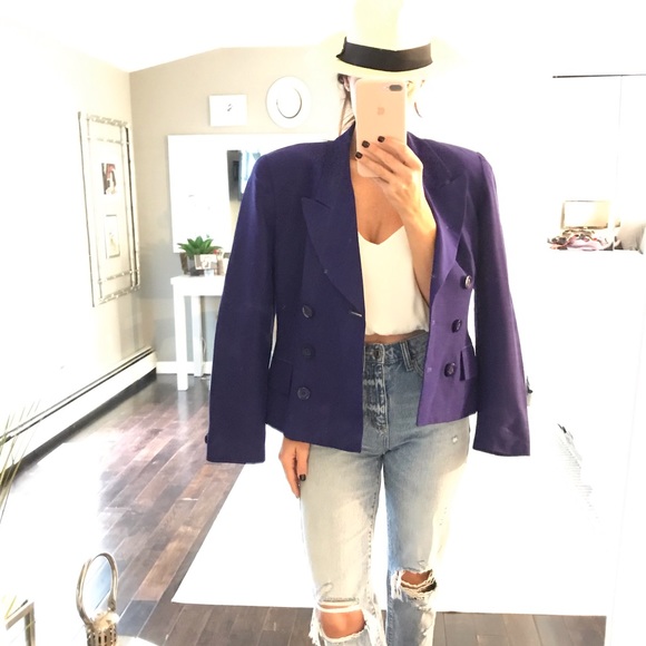 Dior Jackets & Blazers - Christian Dior purple double breasted blazer large